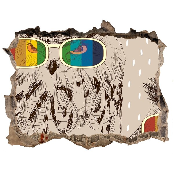 Wandtattoos Mauerdurchbruch Eulenauge in einem Loch in der Wand