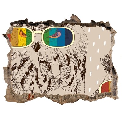 Wandtattoos Mauerdurchbruch Eulenauge in einem Loch in der Wand