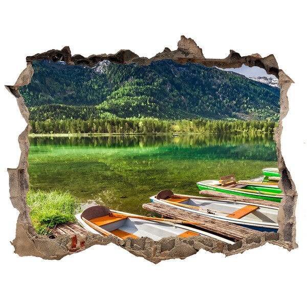 3D Wandsticker Loch Bucht mit Booten