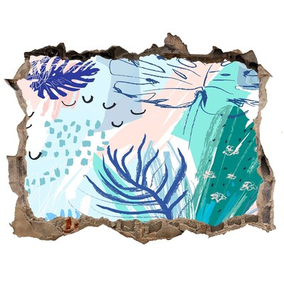 Wandtattoos Mauerdurchbruch Tropisches Paradies hinter der Mauer