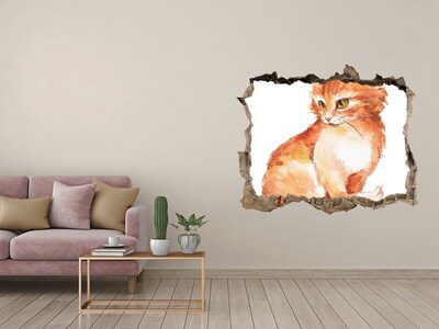 Wandfolien Loch in der Wand Katze in einem Loch in der Wand