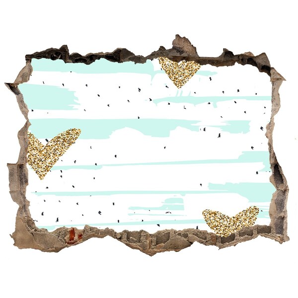 3D Wandsticker Loch Loch in der Wand mit Herzen