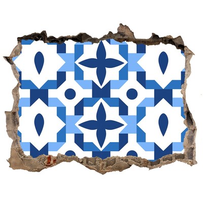 3D Wandtattoos Loch in der Wand Blaue Muster an der Wand