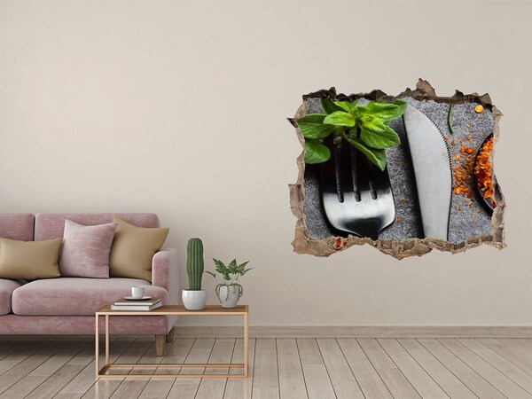 Wandfolien Loch in der Wand Die kulinarische Welt hinter der Mauer