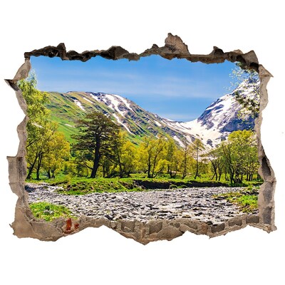 3D Wandsticker Loch Berglandschaft mit einem Fluss