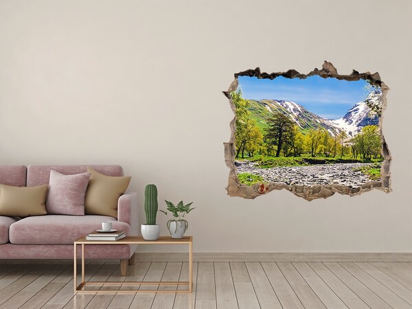 3D Wandsticker Loch Berglandschaft mit einem Fluss
