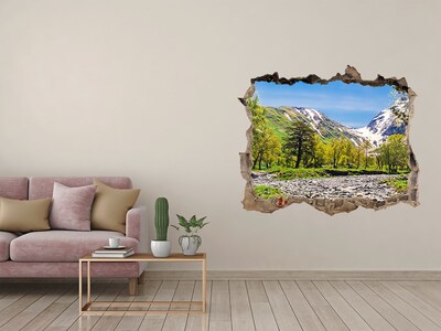 3D Wandsticker Loch Berglandschaft mit einem Fluss