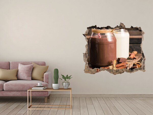 Wandfolien Loch in der Wand Schokoladenköstlichkeiten in natürlicher Umgebung