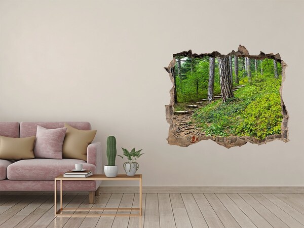 3D Wandsticker Loch Waldweg durch die Wand