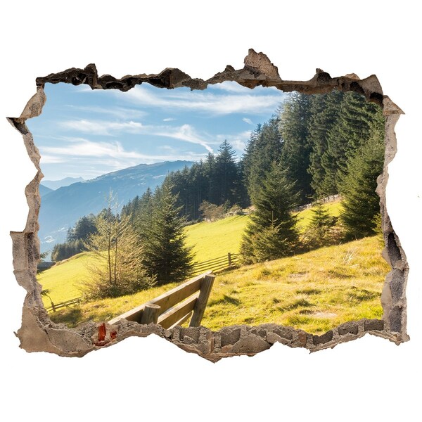 Wandtattoos Mauerdurchbruch Blick auf das Bergtal