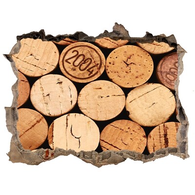 Wandtattoos Mauerdurchbruch Weinkorken hinter der Wand