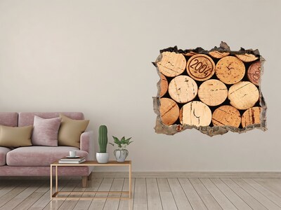 Wandtattoos Mauerdurchbruch Weinkorken hinter der Wand