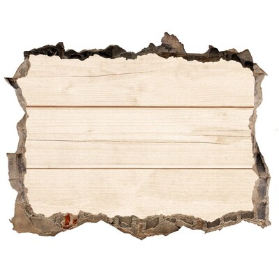 3D Wandtattoos Loch in der Wand Eine beschädigte Wand mit Holzboden