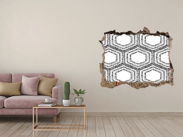 3D Wandsticker Loch Geometrisches Muster an der Wand