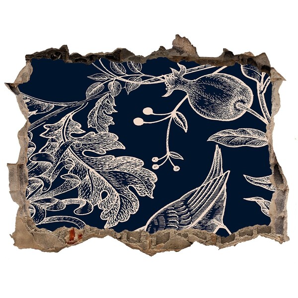 3D Wandtattoos Loch in der Wand Ein Vogel vor dem Hintergrund von Vegetation