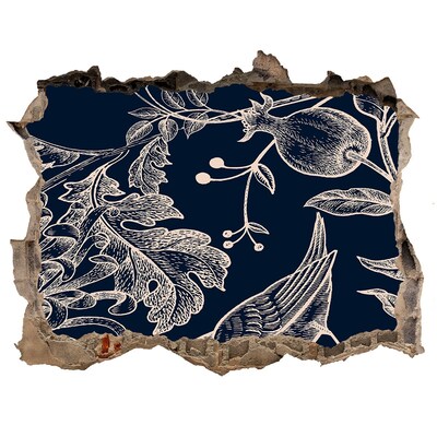 3D Wandtattoos Loch in der Wand Ein Vogel vor dem Hintergrund von Vegetation