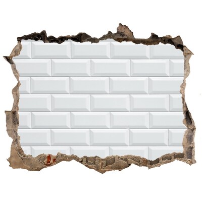 3D Wandtattoos Loch in der Wand Eine beschädigte Wand mit weißen Fliesen