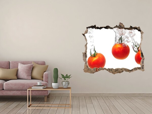 Wandfolien Loch in der Wand Saftige Tomaten in Wasser