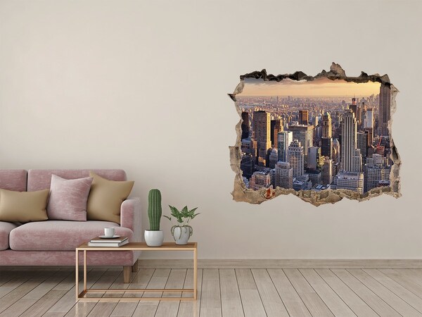 3D Wandtattoos Loch in der Wand Blick auf New York