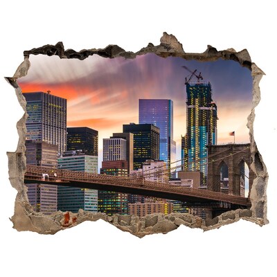 3D Wandsticker Loch Brooklyn Bridge in New York