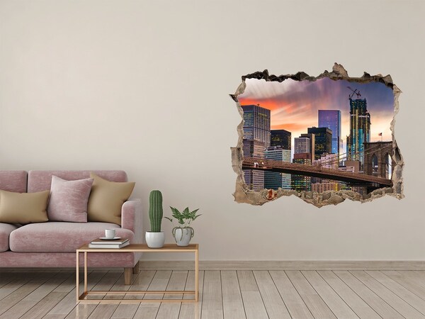 3D Wandsticker Loch Brooklyn Bridge in New York