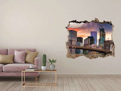 3D Wandsticker Loch Brooklyn Bridge in New York