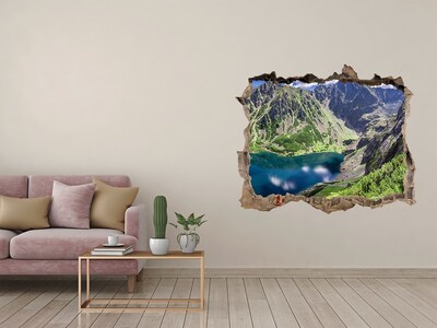 3D Wandsticker Loch Bergtal mit einem See