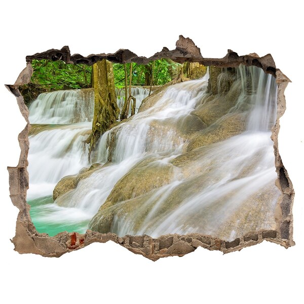 3D Wandsticker Loch Wasserfall im Dschungel