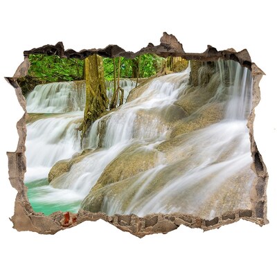 3D Wandsticker Loch Wasserfall im Dschungel