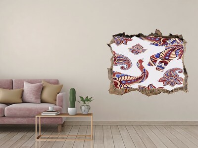 3D Wandtattoos Loch in der Wand Bunte Muster in einem Loch in der Wand