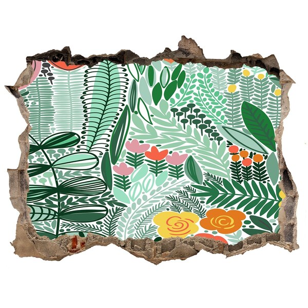 3D Wandsticker Loch Loch in der Wand Blumengarten