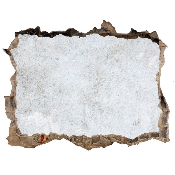 Wandtattoos Mauerdurchbruch Eine beschädigte Wand vor blauem Hintergrund