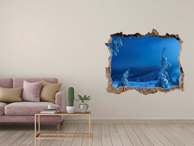 3D Wandsticker Loch Winterlandschaft in den Bergen