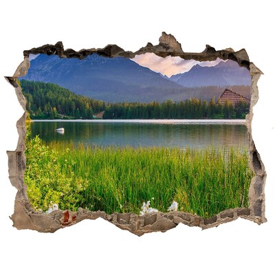 3D Wandsticker Loch Berglandschaft am See
