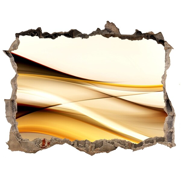 3D Wandtattoos Loch in der Wand Goldene Wellen in einem Loch in der Wand