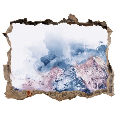 Wandtattoos Mauerdurchbruch Berglandschaft in einem Loch in der Wand