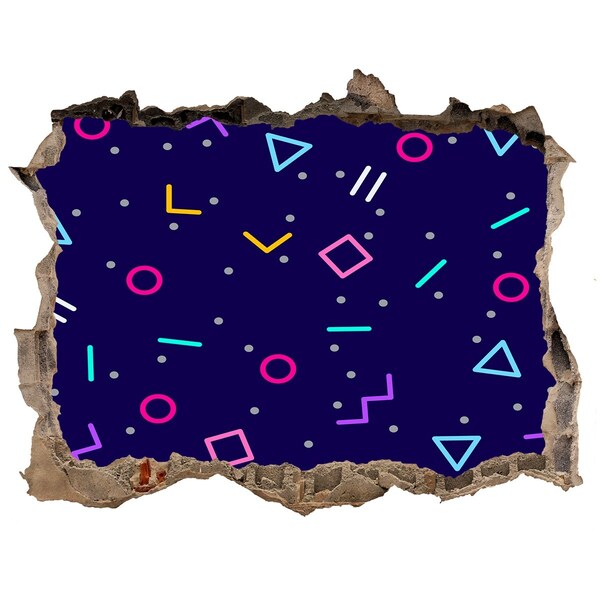 Wandtattoos Mauerdurchbruch Buntes Muster an der Wand