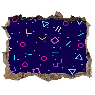 Wandtattoos Mauerdurchbruch Buntes Muster an der Wand