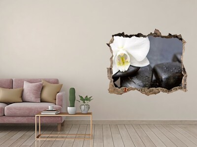 3D Wandsticker Loch Blumen und Steine im Spa