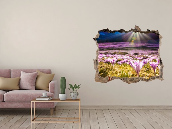 3D Wandtattoos Loch in der Wand Ein Blumenfeld im Sonnenschein