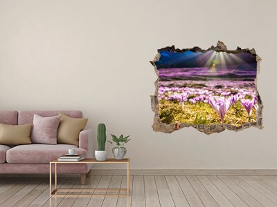 3D Wandtattoos Loch in der Wand Ein Blumenfeld im Sonnenschein