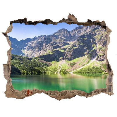 Wandfolien Loch in der Wand Berglandschaft am See