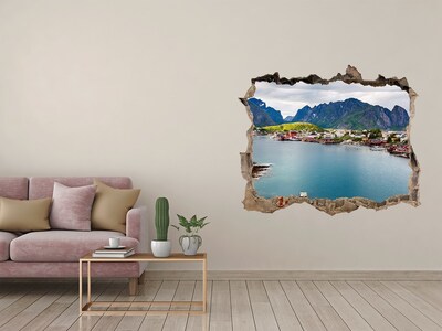 3D Wandsticker Loch Eine malerische Bucht in Norwegen