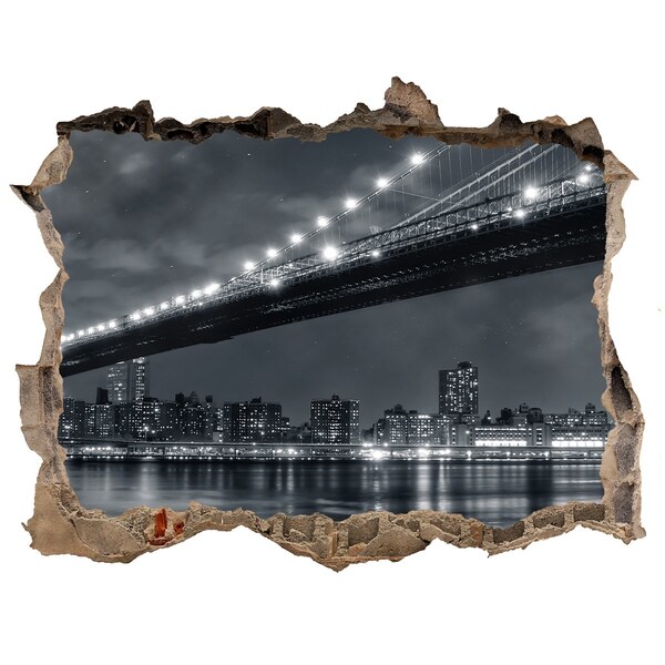 Wandtattoos Loch Brooklyn Bridge bei Nacht
