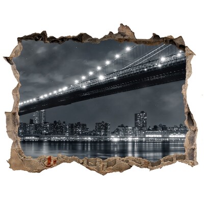 Wandtattoos Loch Brooklyn Bridge bei Nacht