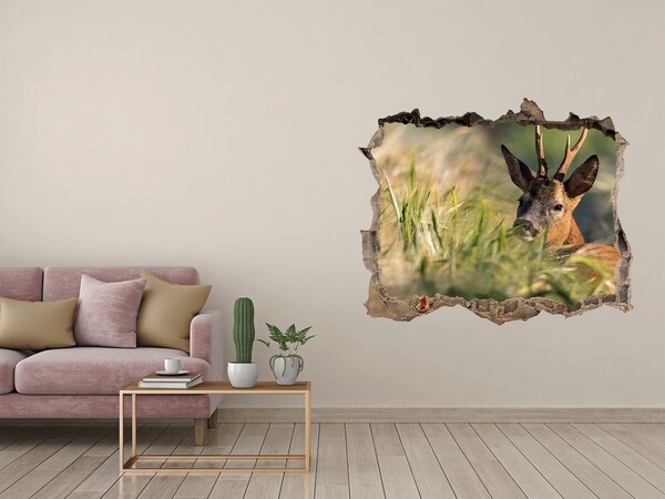 3D Wandsticker Loch Rehe in einer Waldlandschaft