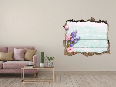 3D Wandtattoos Loch in der Wand Blumenansicht durch die Wand