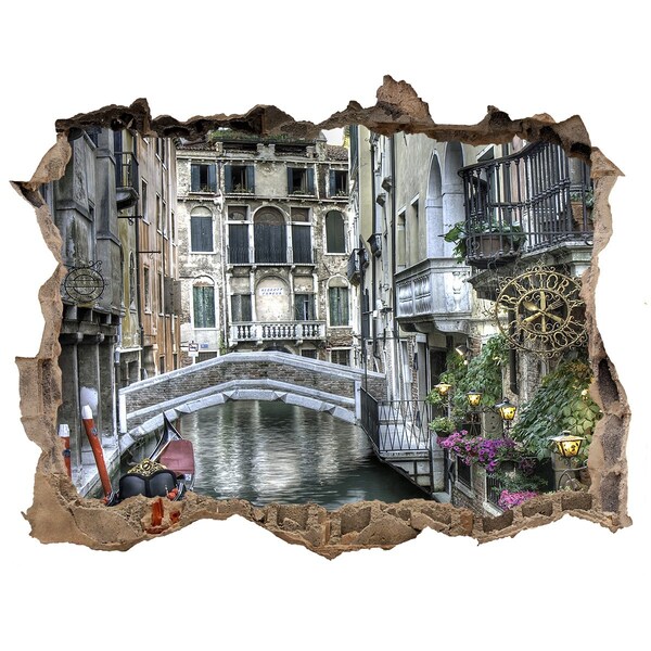 3D Wandsticker Loch Venedig im Bild mit einem Kanal