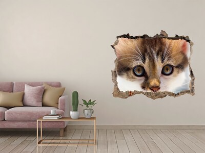 3D Wandsticker Loch Katze in einem Loch in der Wand