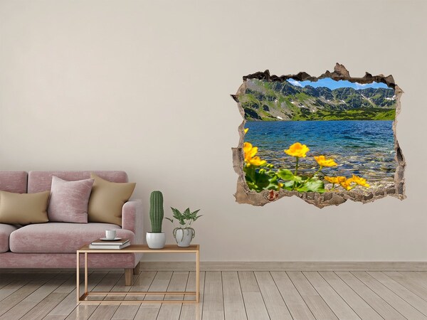 3D Wandtattoos Loch in der Wand Berglandschaft am See